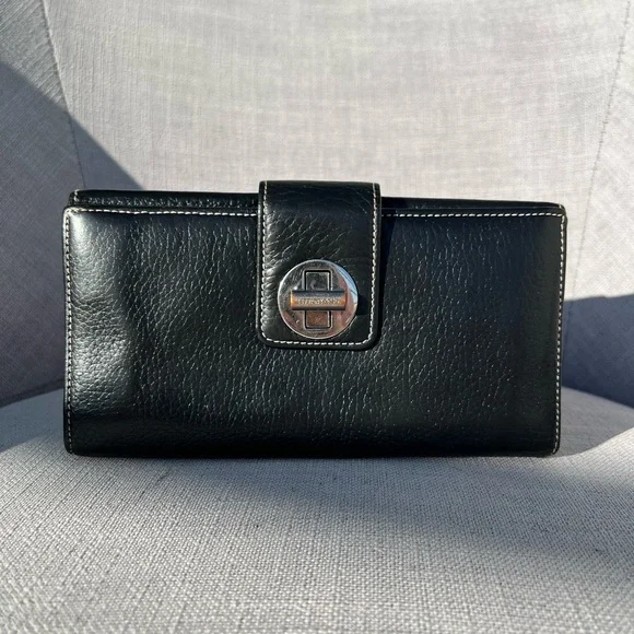 Tiffany & Co. Bi-fold long wallet leather black - Picture 1 of 7